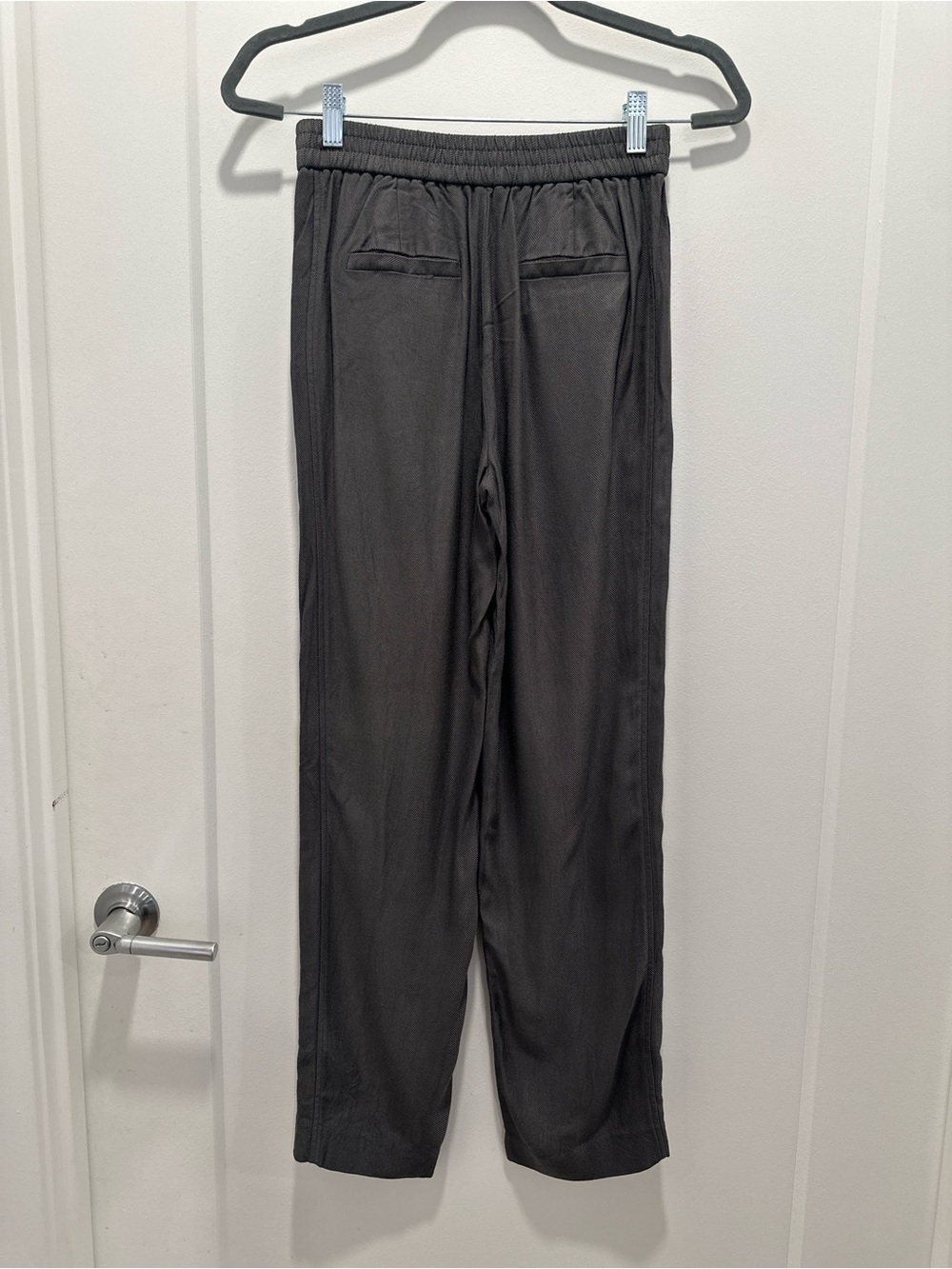 NWOT Massimo Dutti Linen Blend Trouser Pant Size 2 Light Gray - Picture 10 of 10